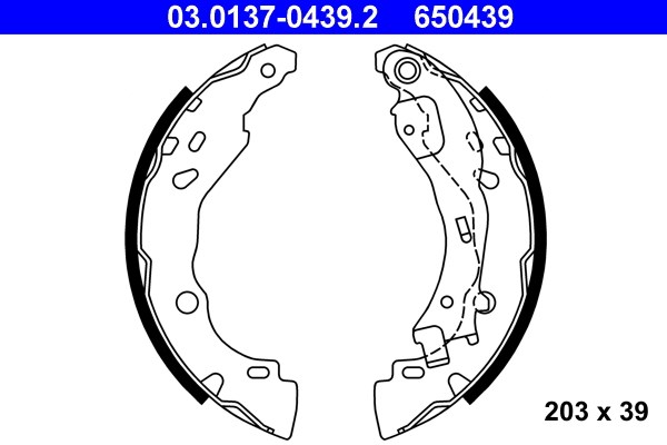 Bromsbackar, sats, Bakaxel Ate 03.0137-0439.2 ATE