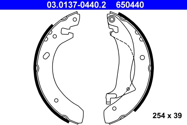 Bromsbackar, sats, Bakaxel Ate 03.0137-0440.2 ATE