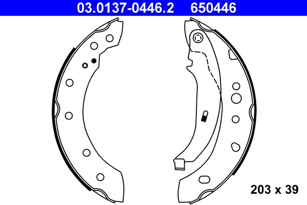 Bromsbackar, sats, Bakaxel Ate 03.0137-0446.2 ATE