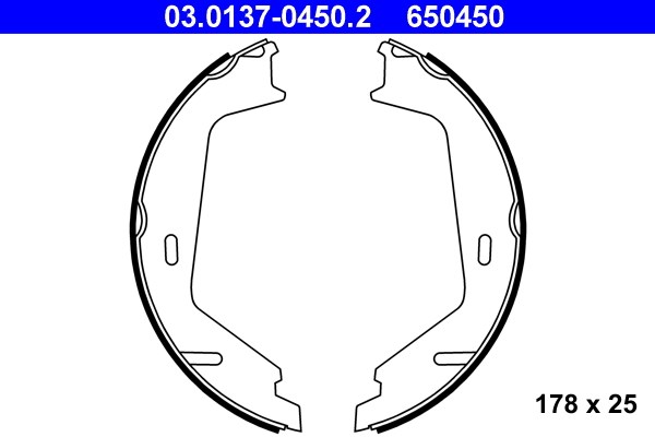 Bromsbackar, sats, parkeringsbroms, Bakaxel ATE