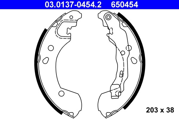 Bromsbackar, sats, Bakaxel Ate 03.0137-0454.2 ATE