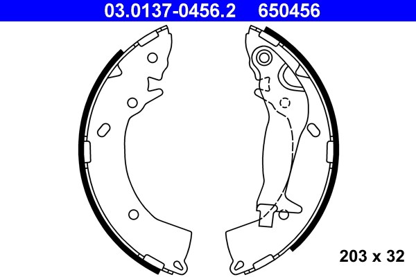 Bromsbackar, sats, Bakaxel Ate 03.0137-0456.2 ATE