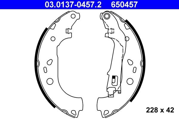 Bromsbackar, sats, Bakaxel Ate 03.0137-0457.2 ATE