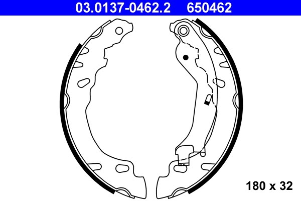 Bromsbackar, sats, Bakaxel Ate 03.0137-0462.2 ATE