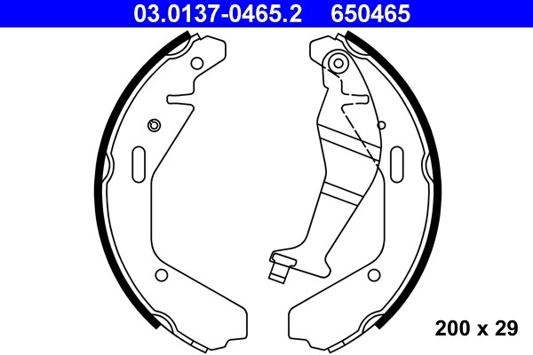 Bromsbackar, sats, Bakaxel Ate 03.0137-0465.2 ATE