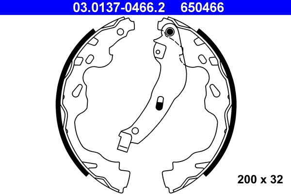 Bromsbackar, sats, Bakaxel Ate 03.0137-0466.2 ATE