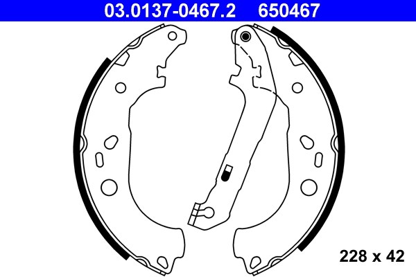 Bromsbackar, sats, Bakaxel Ate 03.0137-0467.2 ATE