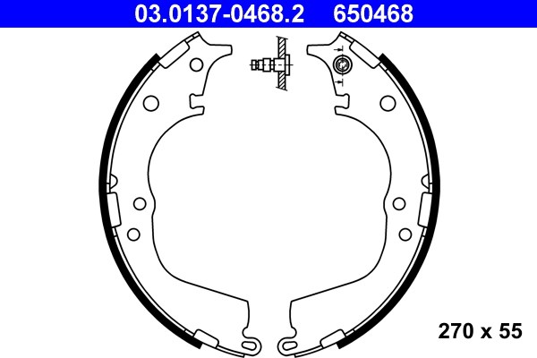 Bromsbackar, sats, Bakaxel Ate 03.0137-0468.2 ATE