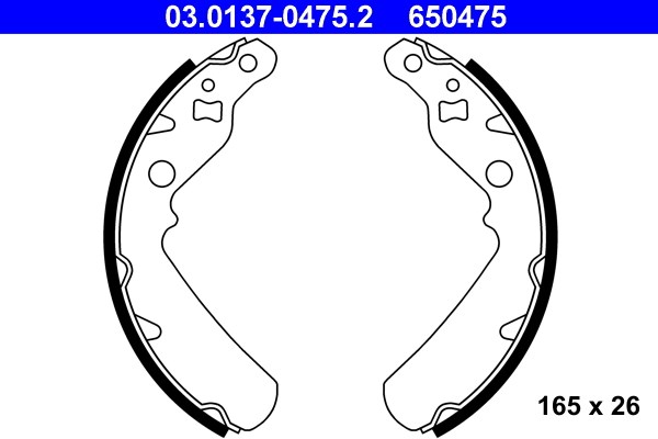 Bromsbackar, sats, Bakaxel Ate 03.0137-0475.2 ATE