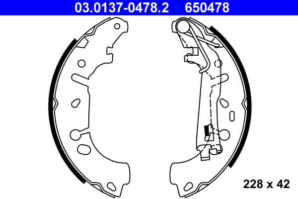Bromsbackar, sats, Bakaxel Ate 03.0137-0478.2 ATE