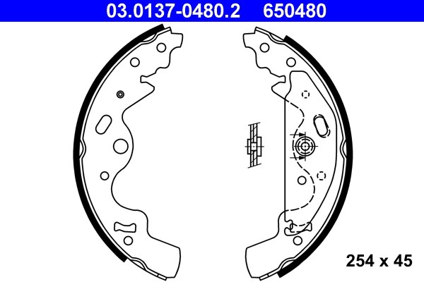 Bromsbackar, sats, Bakaxel Ate 03.0137-0480.2 ATE