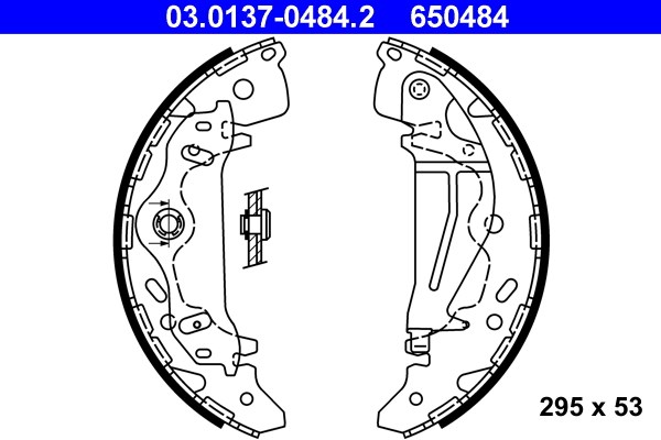 Bromsbackar, sats, Bakaxel Ate 03.0137-0484.2 ATE