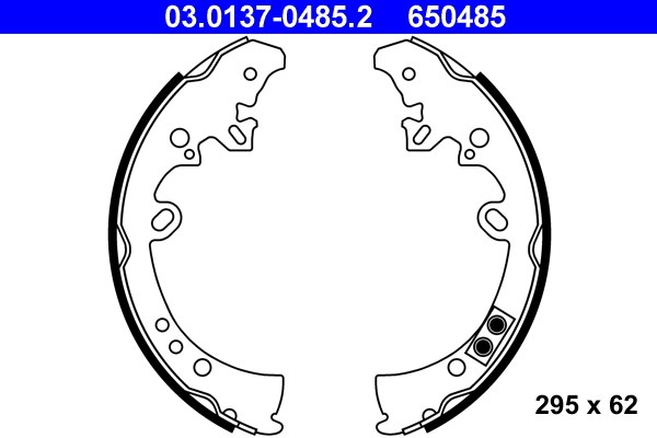 Bromsbackar, sats, Bakaxel Ate 03.0137-0485.2 ATE