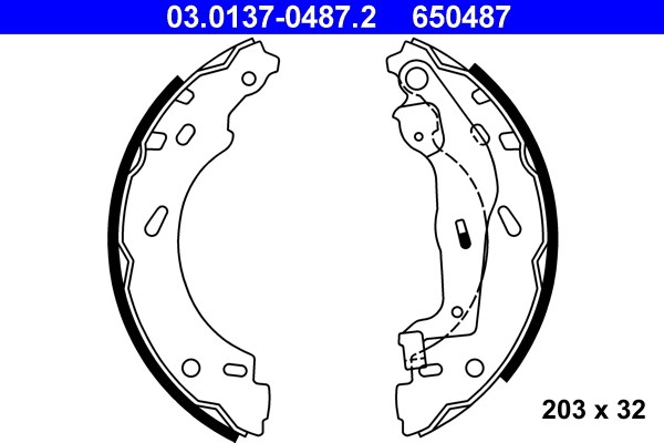 Bromsbackar, sats, Bakaxel Ate 03.0137-0487.2 ATE