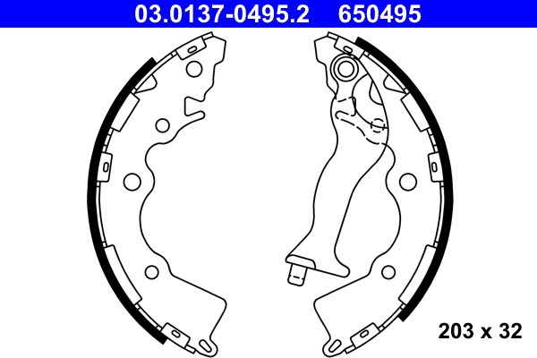 Bromsbackar, sats, Bakaxel Ate 03.0137-0495.2 ATE
