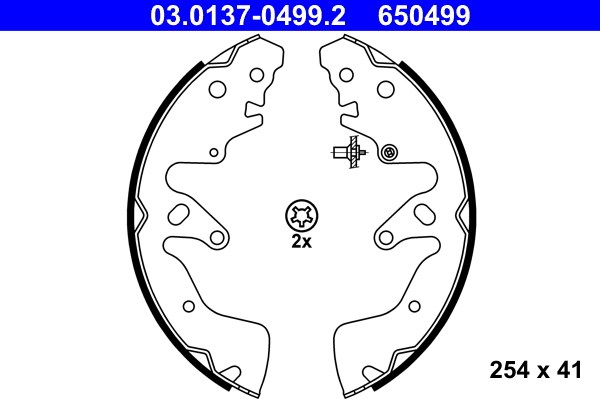 Bromsbackar, sats, Bakaxel Ate 03.0137-0499.2 ATE