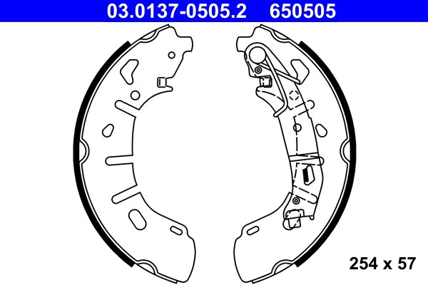 Bromsbackar, sats, Bakaxel Ate 03.0137-0505.2 ATE