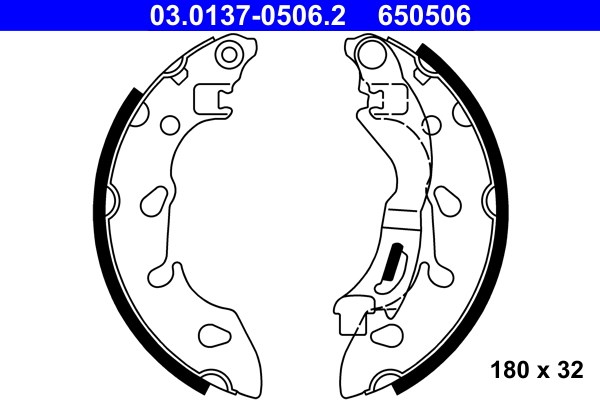 Bromsbackar, sats, Bakaxel Ate 03.0137-0506.2 ATE