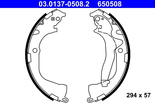 Bromsbackar, sats, Bakaxel Ate 03.0137-0508.2 ATE