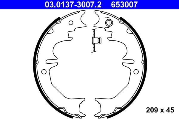 Bromsbackar, sats, parkeringsbroms, Bakaxel Ate 03.0137-3007.2 ATE