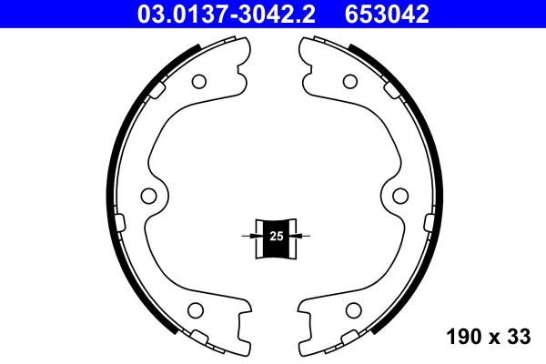Bromsbackar, sats, parkeringsbroms, Bakaxel Ate 03.0137-3042.2 ATE
