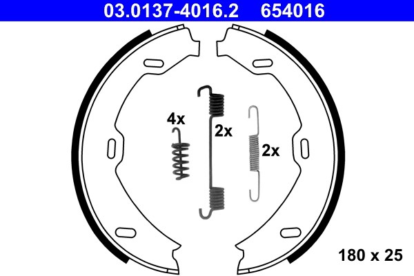 Bromsbackar, sats, parkeringsbroms Ate 03.0137-4016.2 ATE