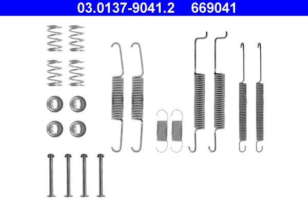 Tillbehörssats, bromsbackar Solid, Bakaxel Ate 03.0137-9041.2 ATE
