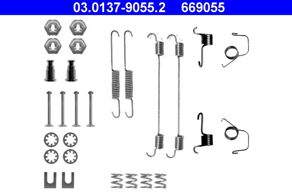 Tillbehörssats, bromsbackar, Bakaxel Ate 03.0137-9055.2 ATE Tillbehörssats, bromsbackar, Bakaxel Ate 03.0137-9055.2 ATE