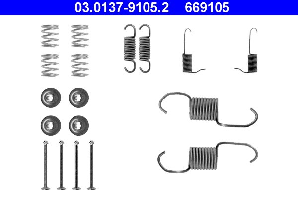 Tillbehörssats, bromsbackar, Bakaxel Ate 03.0137-9105.2 ATE Tillbehörssats, bromsbackar, Bakaxel Ate 03.0137-9105.2 ATE