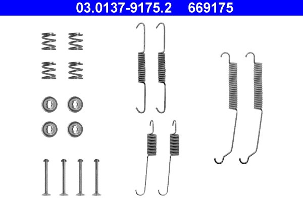 Tillbehörssats, bromsbackar, Bakaxel Ate 03.0137-9175.2 ATE Tillbehörssats, bromsbackar, Bakaxel Ate 03.0137-9175.2 ATE