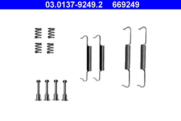 Tillbehörssats, bromsbackar, parkeringsbroms, Bakaxel Ate 03.0137 ATE Tillbehörssats, bromsbackar, parkeringsbroms, Bakaxel Ate 03.0137 ATE