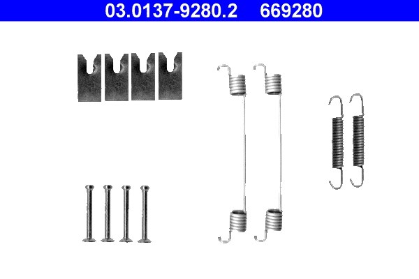 Tillbehörssats, bromsbackar, Bakaxel Ate 03.0137-9280.2 ATE