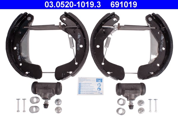 Bromsbackar, sats, Bakaxel Ate Original ate topkit 03.0520-1019.3 ATE