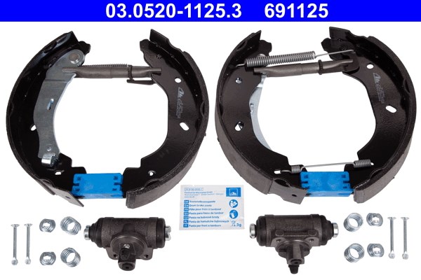 Bromsbackar, sats, Bakaxel Ate Original ate topkit 03.0520-1125.3 ATE
