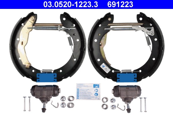 Bromsbackar, sats, Bakaxel Ate Original ate topkit 03.0520-1223.3 ATE