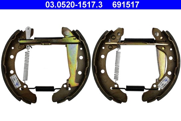Bromsbackar, sats, Bakaxel Ate Original ate topkit 03.0520-1517.3 ATE
