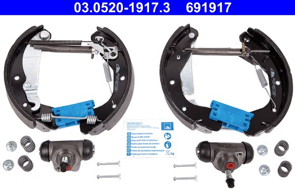 Bromsbackar, sats, Bakaxel Ate Original ate topkit 03.0520-1917.3 ATE