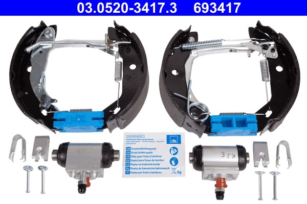 Bromsbackar, sats, Bakaxel Ate Original ate topkit 03.0520-3417.3 ATE