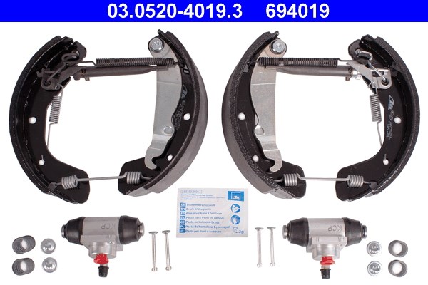 Bromsbackar, sats, Bakaxel Ate Original ate topkit 03.0520-4019.3 ATE
