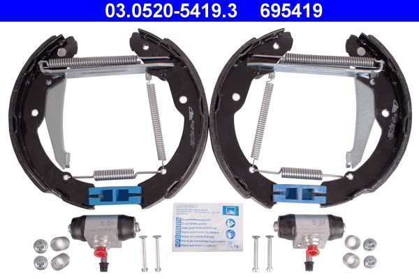 Bromsbackar, sats, Bakaxel Ate Original ate topkit 03.0520-5419.3 ATE