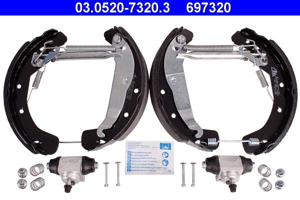 Bromsbackar, sats, Bakaxel Ate Original ate topkit 03.0520-7320.3 ATE