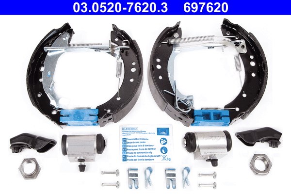 Bromsbackar, sats, Bakaxel Ate Original ate topkit 03.0520-7620.3 ATE