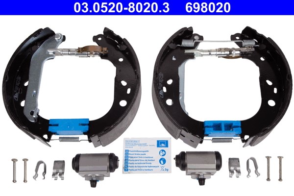 Bromsbackar, sats, Bakaxel Ate Original ate topkit 03.0520-8020.3 ATE