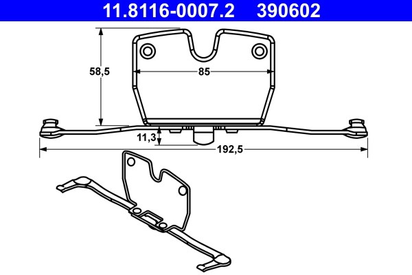 Fjäder, bromsadel Ate 11.8116-0007.2 ATE