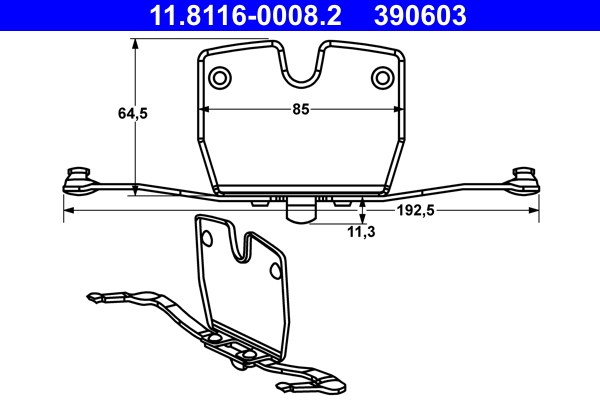 Fjäder, bromsadel, Framaxel Ate 11.8116-0008.2 ATE