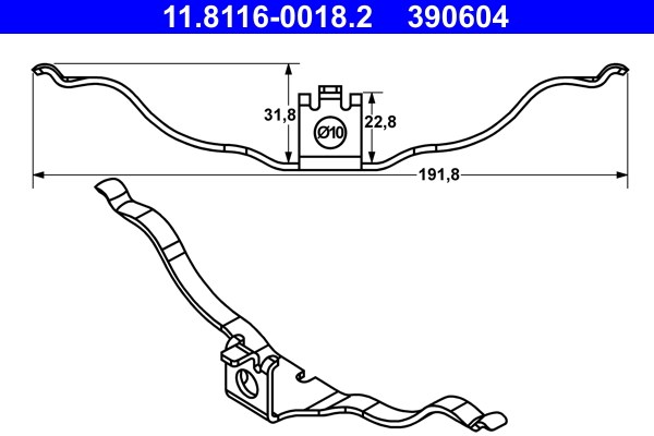Fjäder, bromsadel Ate 11.8116-0018.2 ATE