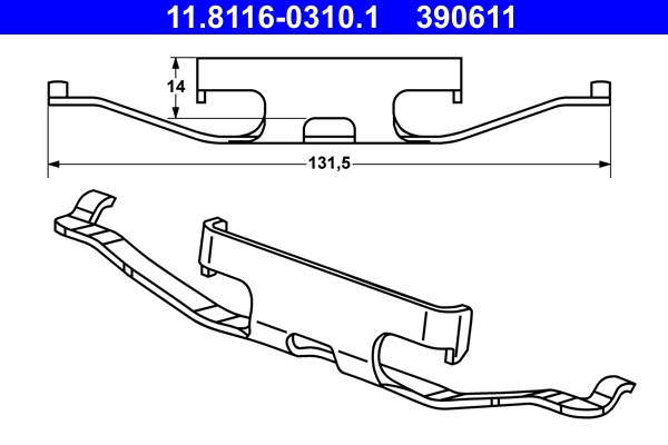 Fjäder, bromsadel Ate 11.8116-0310.1 ATE