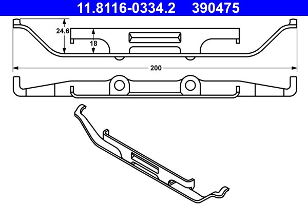 Fjäder, bromsadel, Framaxel Ate 11.8116-0334.2 ATE