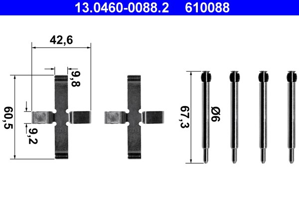 Monteringssats, Bakaxel Ate 13.0460-0088.2 ATE Monteringssats, Bakaxel Ate 13.0460-0088.2 ATE