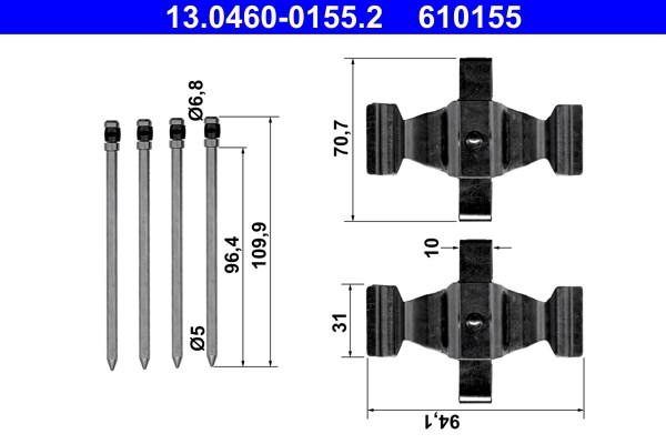 Monteringssats, Framaxel Ate 13.0460-0155.2 ATE
